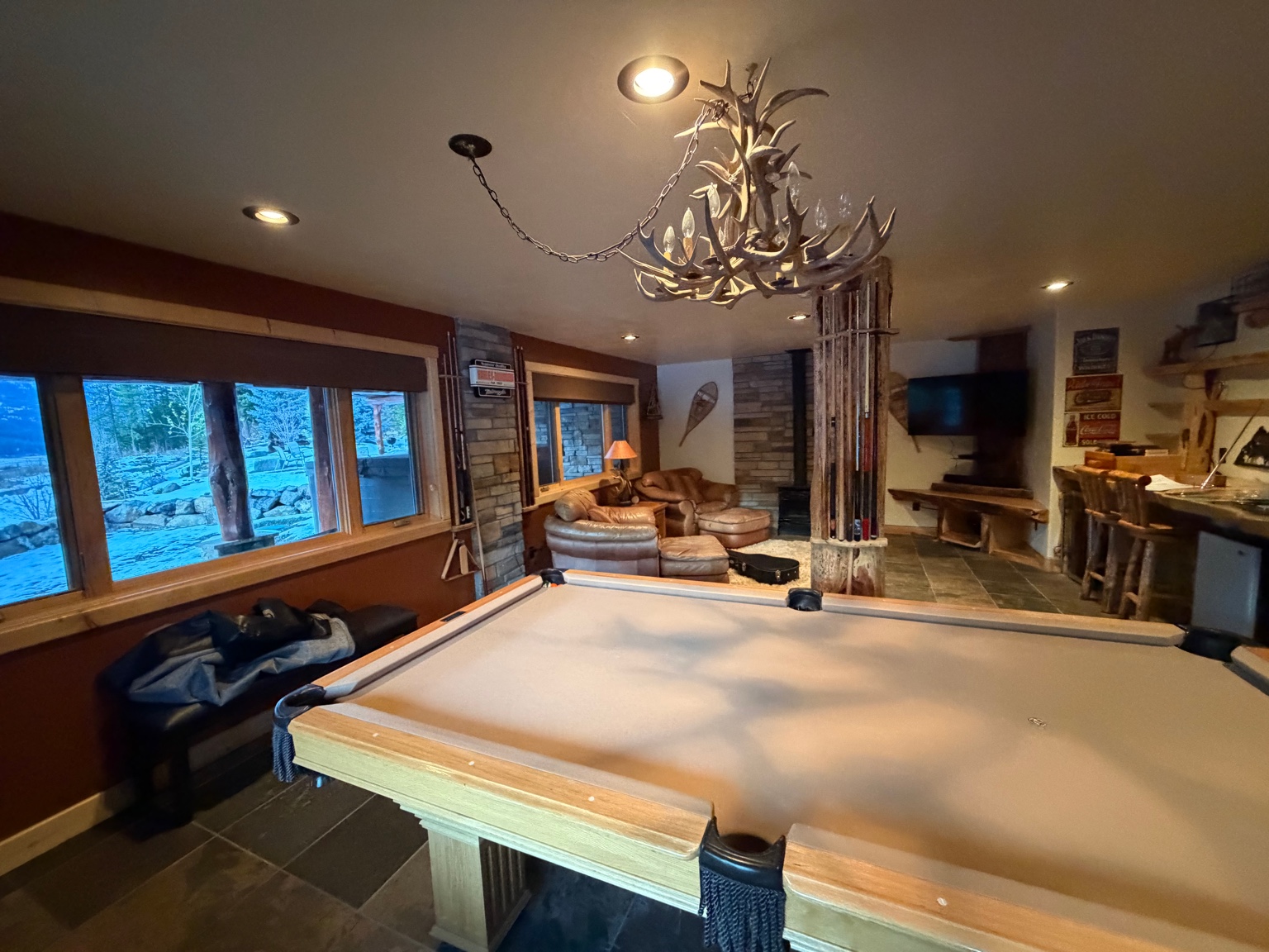 Game room with pool table